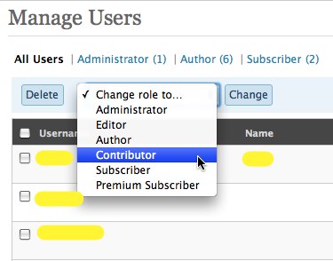 Wordpress registered user roles