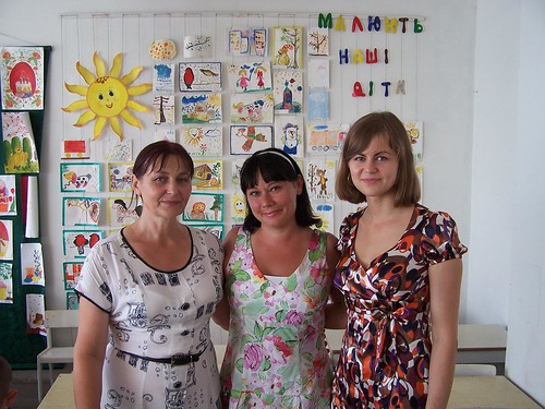 Valya, Edna, and Maria at church