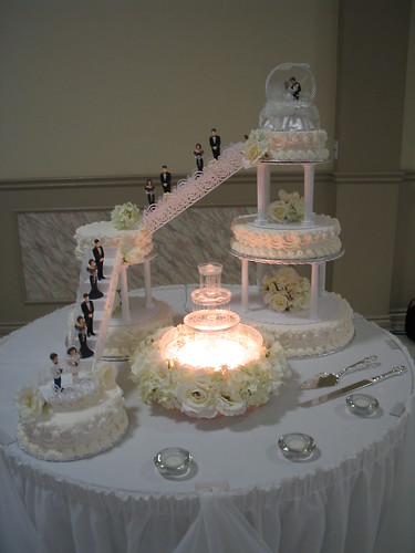 pictures of wedding cakes with stairs. Stairs and fountain wedding at