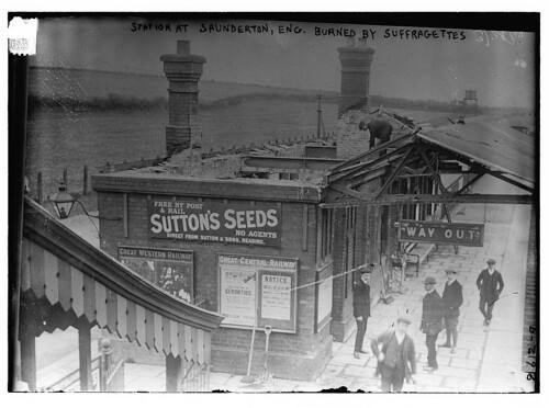 Station at Saunderton, Eng. Burned by suffragettes (LOC)