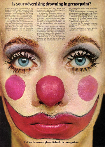 Vintage Ad #543: Is Your Advertising Drowning in Greasepaint?