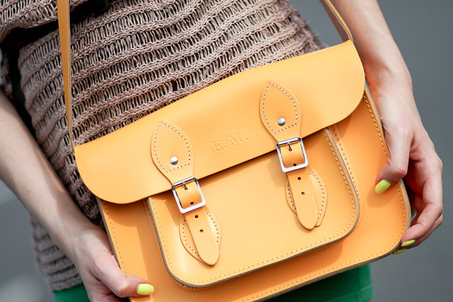 Yellow Leather Satchel bag Fashion