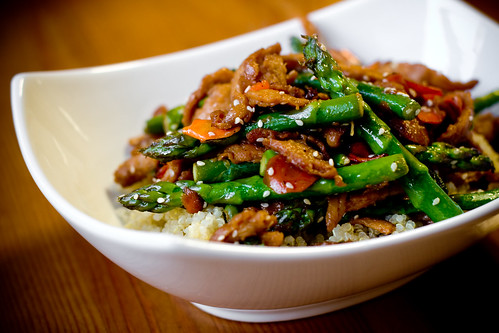 Sesame Soy Curls with Asparagus