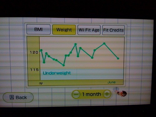 Wii Fit results one month