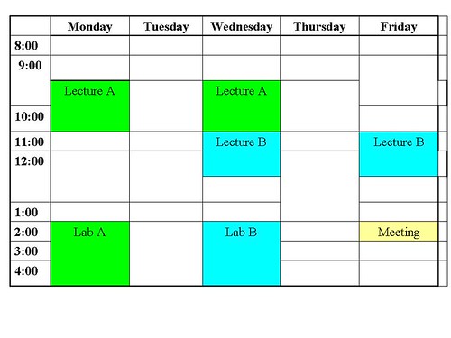 Possible Spring teaching schedule?