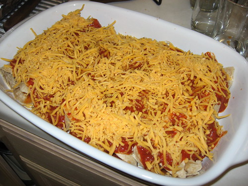Chicken Enchiladas, With Sauce and Cheese