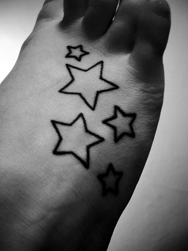 star tattoo on the foot