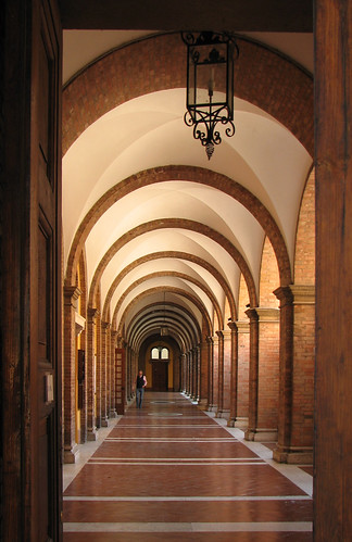 Through the cloister door