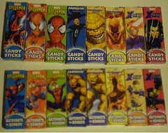 Marvel Hero Candy Sticks boxes