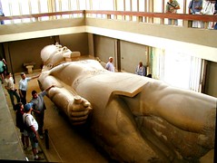 A collosal statue of Ramses II at Memphis