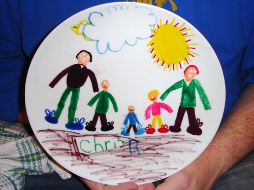 Chris's family, portrayed in plate form