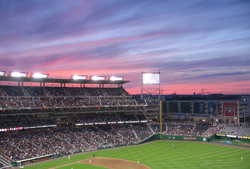 sunset at the stadium