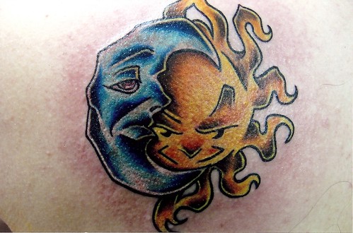 Sun and Moon Tattoo by Sacred Heart Tattoo, Lincoln NE