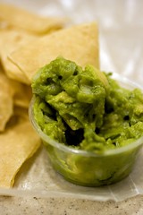 Chip dipped in guac