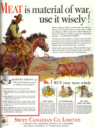 Vintage Ad #603: Martha Logan Says Meat is Material of War