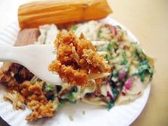 chicken tamale from taco cart