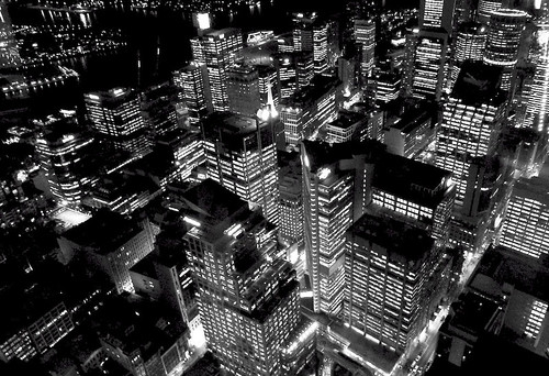  black and white city at night @ Sydney 