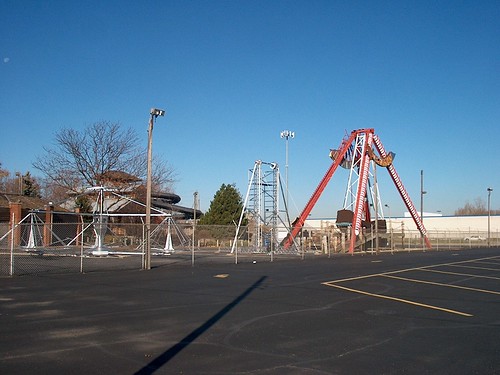Disasembled rides on the park's midway. Kiddieland Amusement Park. Melrose Park Illinois. November 2006. by Eddie from Chicago