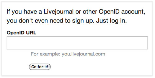customized Jifty openid login form