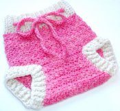 **Presidents Day Sale** Pink Crocheted Wool Soaker (Small) 3 day auction