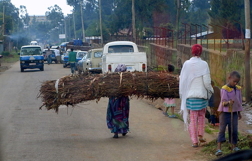 Una calle de Kechene, en Addis Abeba