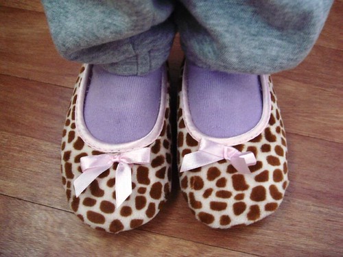 Princess cow print slippers