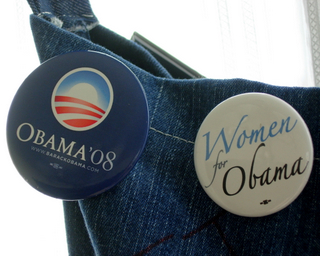 Political Buttons: Obama '08 and Women for Obama