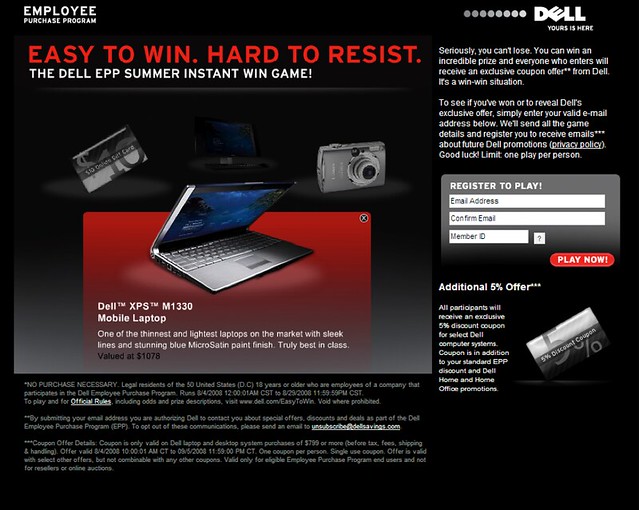 Dell EPP Summer Instant Win - Landing page by tenfour archive
