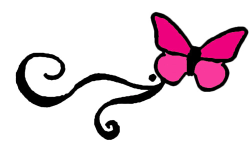Pink butterfly wrist tattoo design image More at Wrist Tattoo