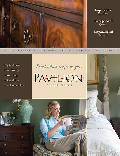 Pavilion Furniture showroom advertisement, photography by David Bickley