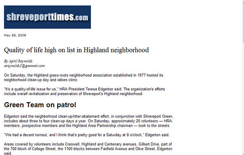 Quality of Life High on List in Highland Neighborhood