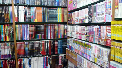 Manga section, bookstore, train station, Shenzhen, China.JPG