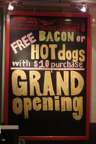 Yippee! Free bacon or hot dogs