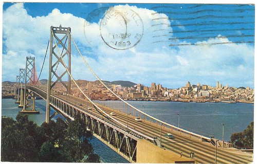 San Francisco-Oakland Bay Bridge (postcard) circa 1963