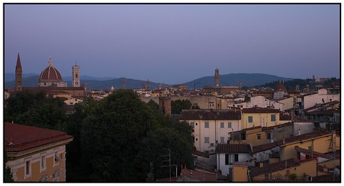 View of the Duomo, Florence from The Grand Hotel Villa Medici at Dusk