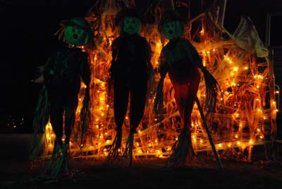 glowing scarecrows