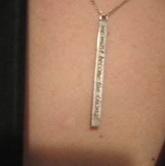 change-themed necklace