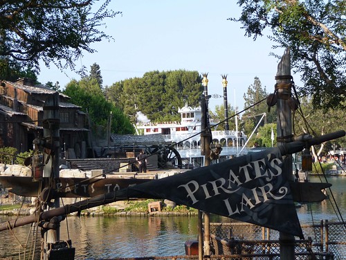 Pirate Lair entrance sign on the Rivers of America