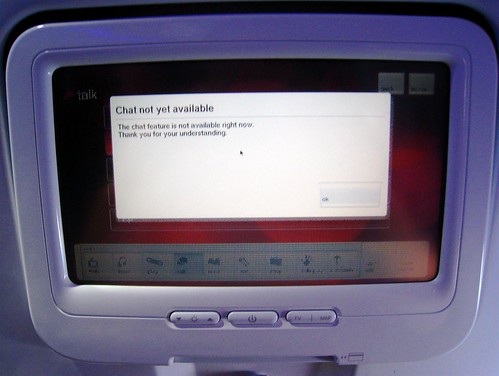 Chat Not Available On Virgin America