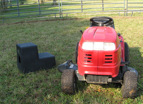 19" tall mounting block and mower
