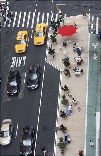Urban design placemaking on Broadway in New York City