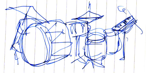 sketch of drum kit
