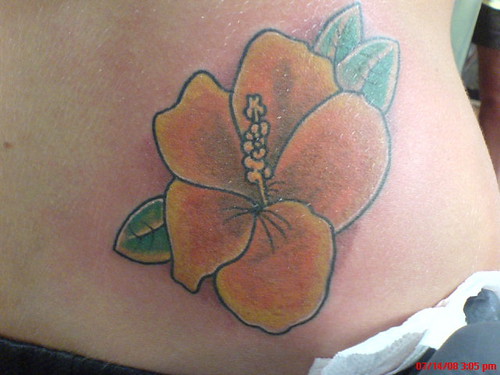flower tattoo, girl tattoo