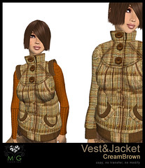 [MG fashion] Vest&Jacket (CreamBrown)