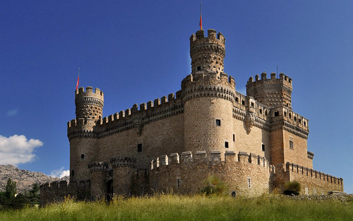 フリー画像|人工風景|建造物/建築物|城/宮殿|マンサナーレス・エル・レアル城|スペイン風景|フリー素材|