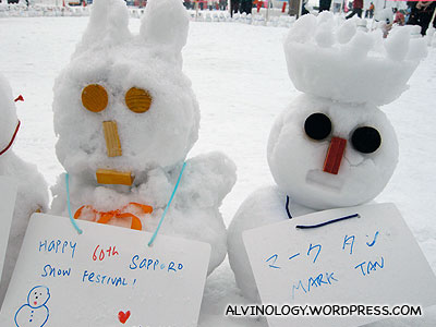 Meiyen and Marks snowmen
