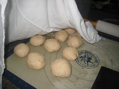 pita dough in balls
