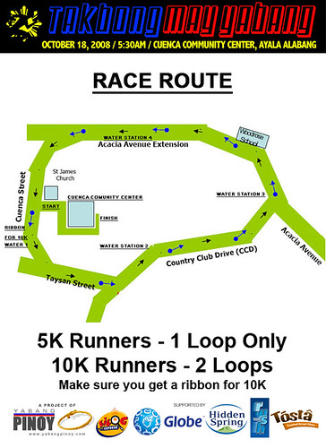 Takbong May Yabang Race route