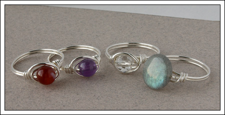 Gemstone & silver rings