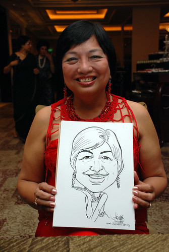 caricature live sketching for wedding dinner 120708  - 45